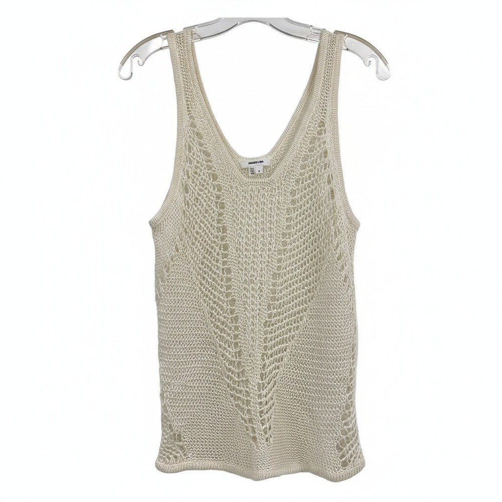 Helmut Lang Cream Knit Linen Tank | Women's Size S